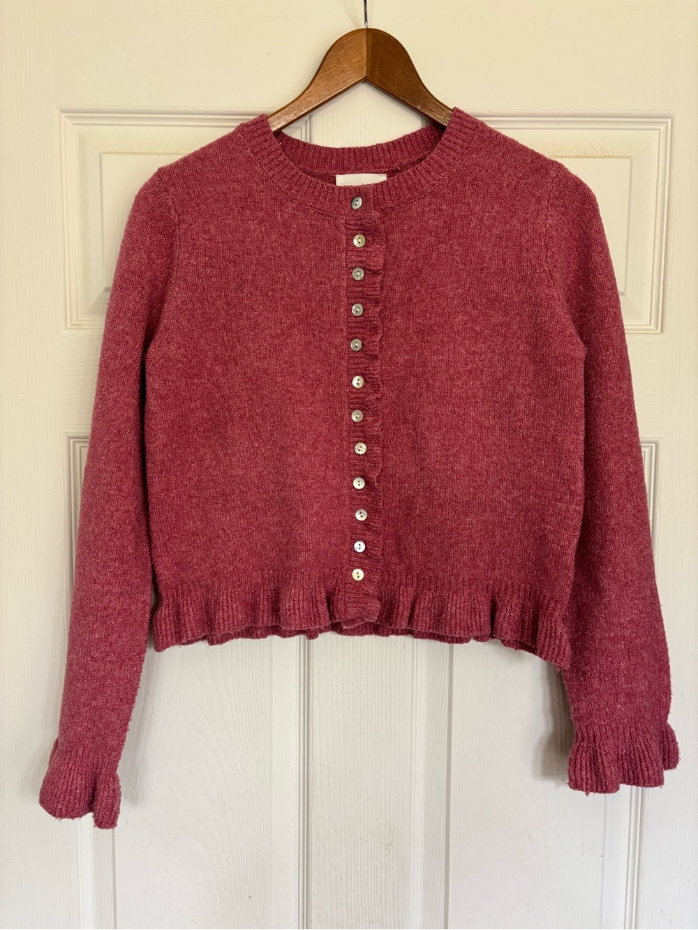 Willow & Wind Ruffled Hem Button-Front Cardigan